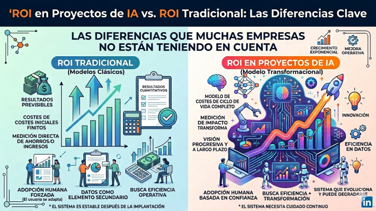 ROI en proyectos de IA vs. ROI tradicional: las diferencias que muchas empresas no tienen en cuenta