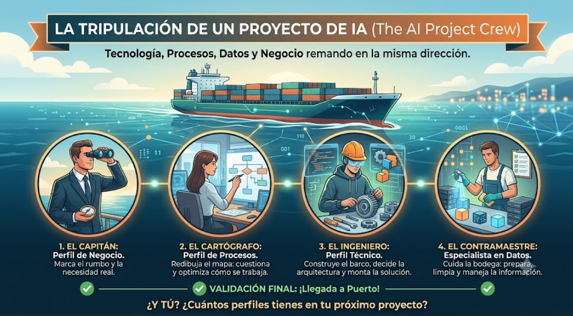 La tripulación de un proyecto de IA